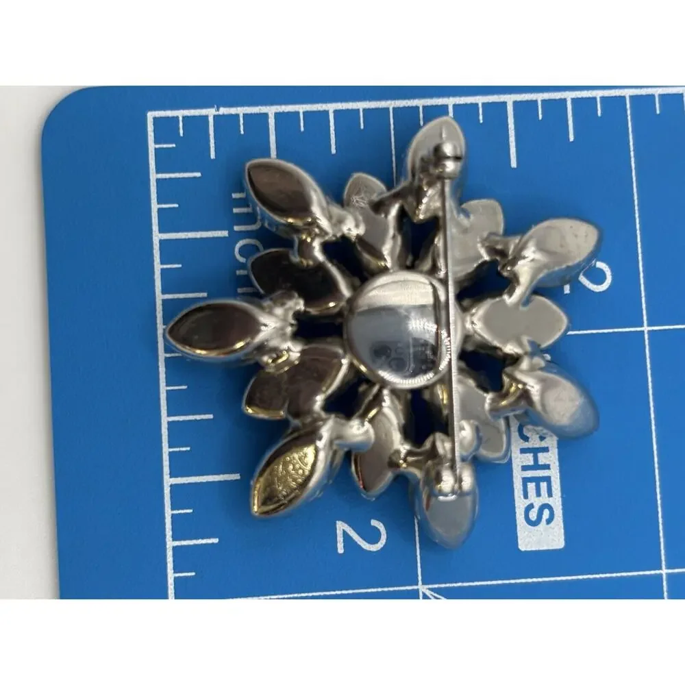 Vintage Rhinestone‎ Brooch Blue Starburst (slightly cloudy) J1-3004